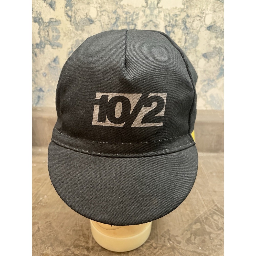 Vintage Nike 10/2 Lance Armstrong Cycling Hat Cap Fitted OS Black Made In Italy